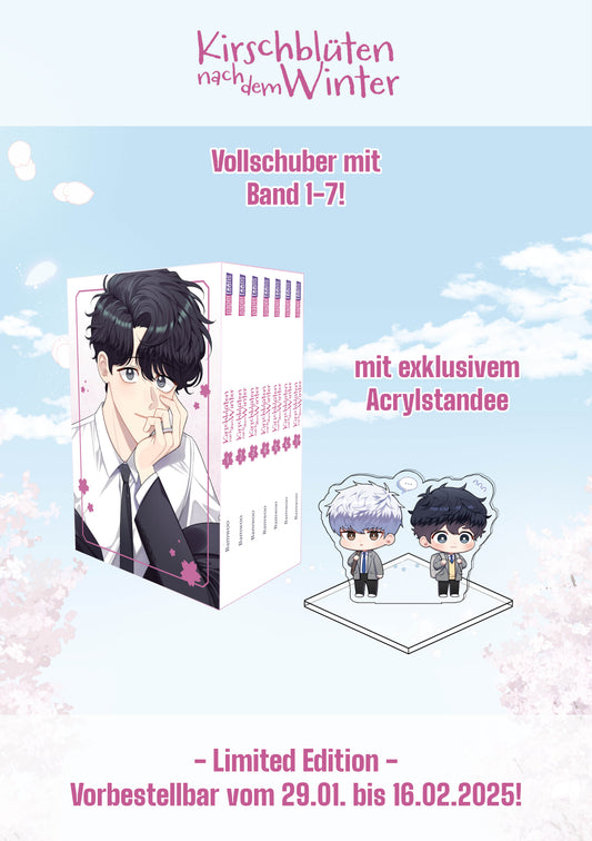 Kirschblüten nach dem Winter Limited Edition: Sammelschuber inkl. Band 1-7 mit Acrylaufsteller