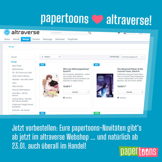 Papertoons jetzt im altraverse Webshop!