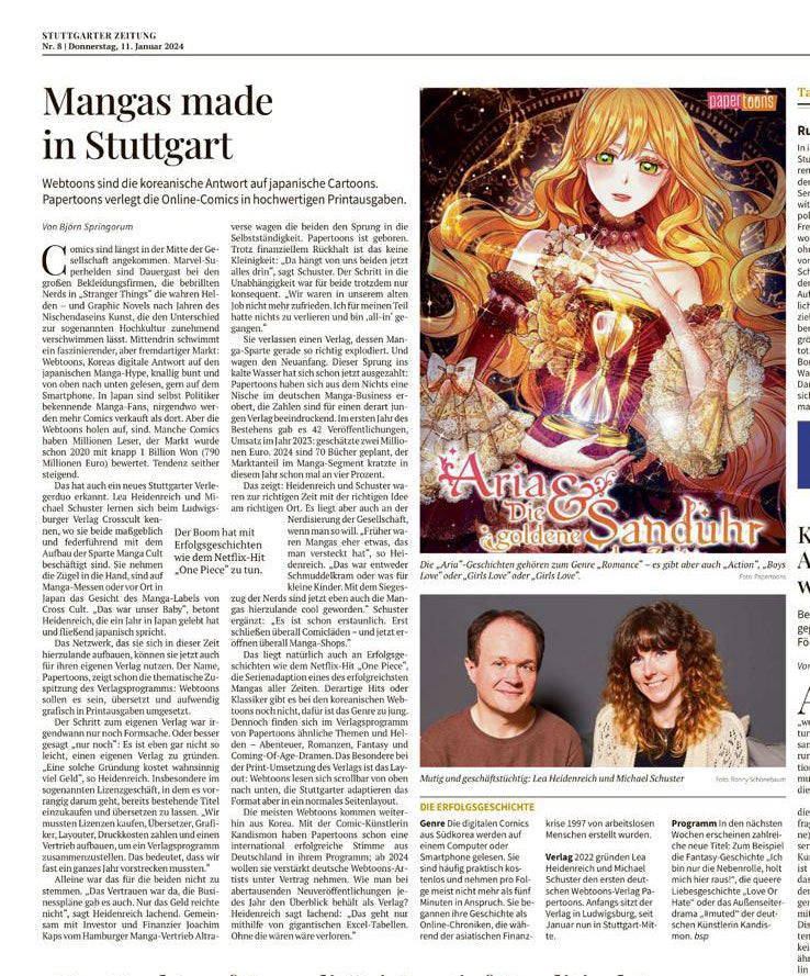 Papertoons in der Stuttgarter Zeitung